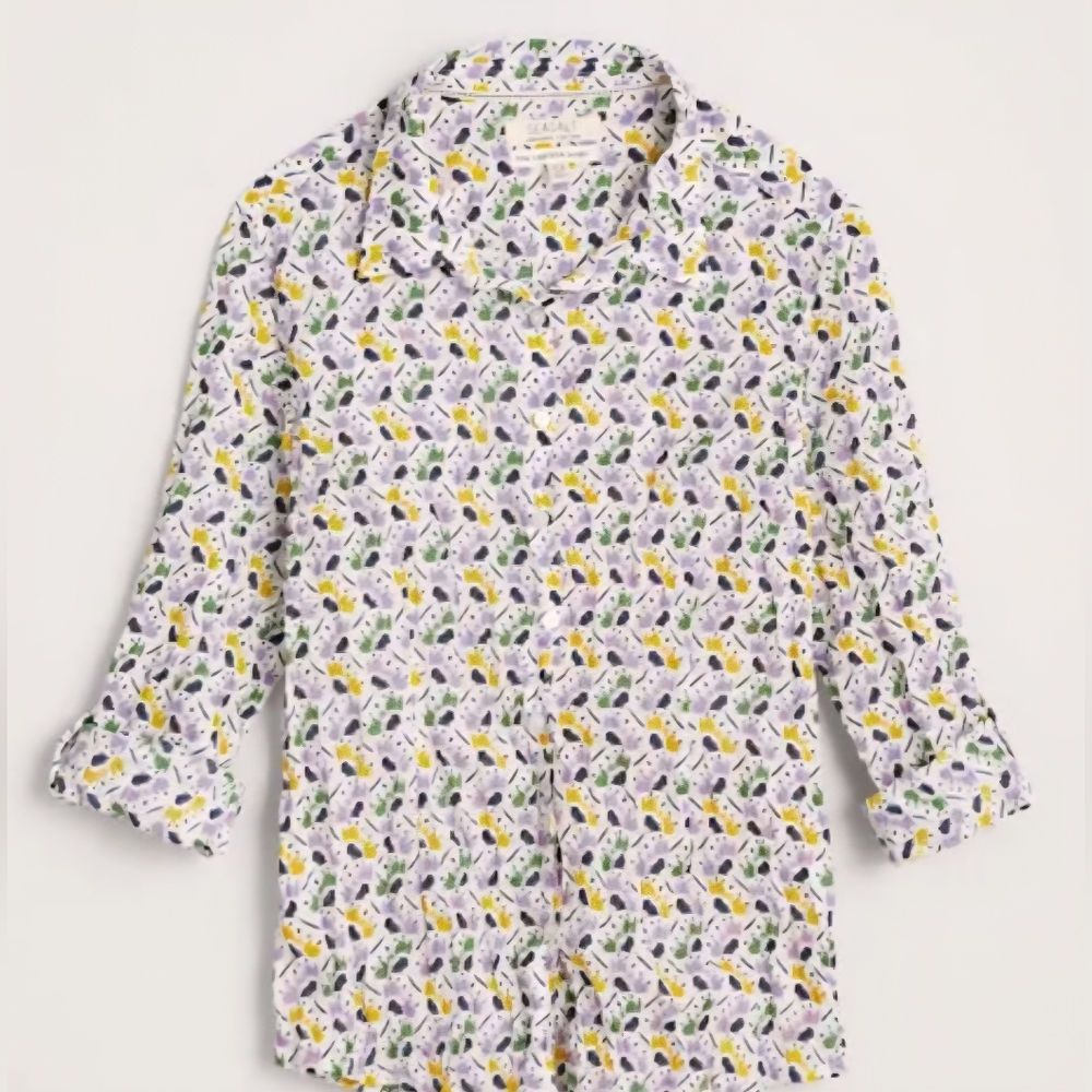 Seasalt Larissa Shirt Aster Flower Geo Chalk